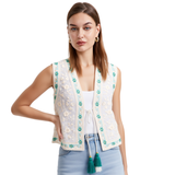 BR11419 EMBROIDERED SLEEVELESS ONE SIZE VEST