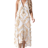 BR25527 BOHO CHIC MAXI DRESS WITH V NECK AND OPEN BACK ONE SIZE