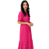 BR21031 EMBROIDERED BOHO LONG DRESS ONE SIZE