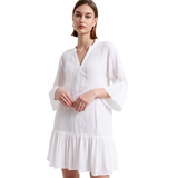 BR11188 TEXTURED WHITE MINI DRESS ONE SIZE