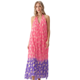 BR25272 SLEEVELESS V-NECK WITH GOLD DETAILS MAXI DRESS ONE SIZE