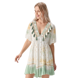 BR3031 DREAMY GARDEN EMBROIDERED ONE SIZE MINI DRESS