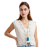 BR11419  EMBROIDERED SLEEVELESS ONE SIZE VEST
