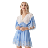 BR3614 OCEAN BREEZE CROCHET ONE SIZE MINI DRES
