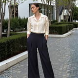 BR6277 ITALIAN HIGH WAIST WIDE LEG  STRETCH  PALLAZO