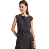 BR55664 MIDI DRESS WITH SIDE DRAPE