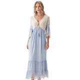 BR3615 OCEAN BREEZE CROCHET ONE SIZE MAXI DRESS