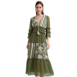 BR6383 BOHEMIAN GARDEN EMBROIDERED MAXI DRESS