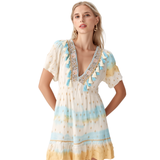 BR3031 DREAMY GARDEN EMBROIDERED ONE SIZE MINI DRESS